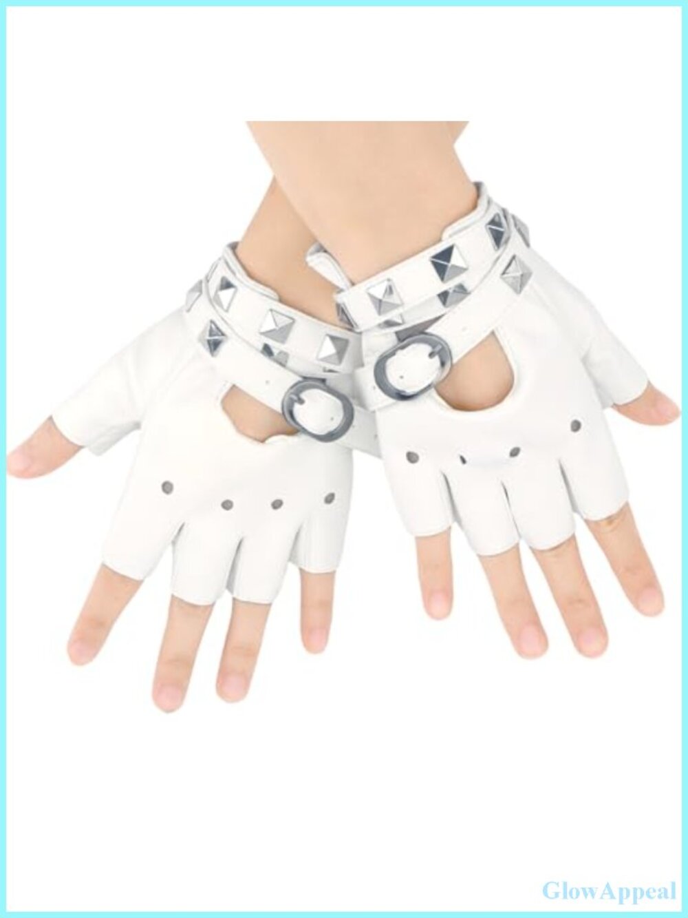 Fingerless Faux Leather Gloves for Women Halloween Biker Driving Cosplay